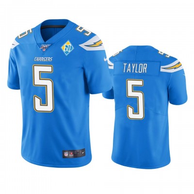 Los Angeles Los Angeles Chargers #5 Tyrod Taylor Light Blue 60th Anniversary Vapor Limited NFL Jersey Men's